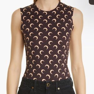 Marine Serre Moon Print Stretch Jersey Top Size Small